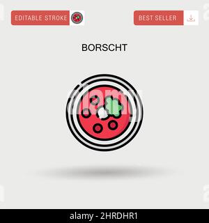 Borscht simple vecteur icône. Illustration de Vecteur