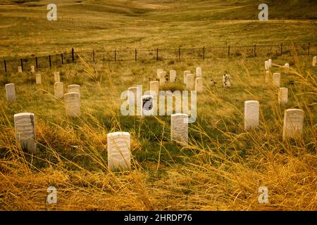 1870S 1990S CIMETIÈRE AU CHAMP DE BATAILLE DE CUSTER LE MONUMENT NATIONAL DE LITTLE BIGHORN PRÈS DE L'AGENCE CROW JUIN 1876 MONTANA USA - 144785 URW001 HARS OLD FASHIONED Banque D'Images