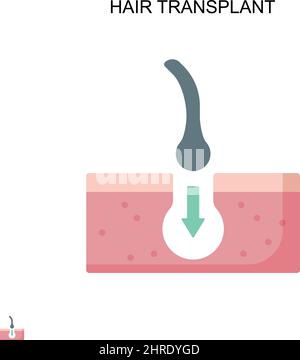 Icône de vecteur simple de transplantation de cheveux. Modèle de conception de symbole d'illustration pour élément d'interface utilisateur Web mobile. Illustration de Vecteur