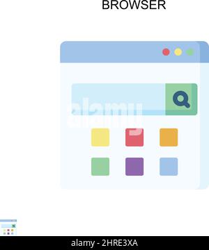 Icône de vecteur simple du navigateur.Modèle de conception de symbole d'illustration pour élément d'interface utilisateur Web mobile. Illustration de Vecteur