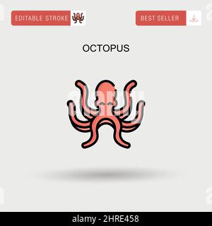 Icône de vecteur simple octopus. Illustration de Vecteur