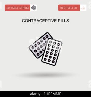 Contraceptifs pilules simple vecteur icône. Illustration de Vecteur