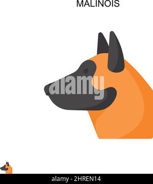 Icône de vecteur simple Malinois. Modèle de conception de symbole d'illustration pour élément d'interface utilisateur Web mobile. Illustration de Vecteur