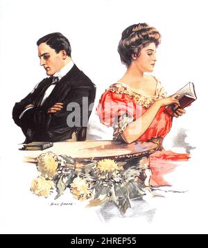 1900S COUPLE À LA MODE ASSIS DOS À DOS POUTING APRÈS AVOIR EU UN ARGUMENT - KS38506 NAW001 HARS DÉPRESSION COULEUR MAD RELATION VIEUX TEMPS NOSTALGIE VIEILLE MODE 1 STYLE COLÈRE STYLE DE VIE FEMMES MARIÉ MOODY CONJOINT ÉPOUX COPIE ESPACE DEMI-LONGUEUR FEMMES PERSONNES HOMMES ARTISTE TROUBLÉ PARTENAIRE CONCERNÉ TRISTESSE DATING CATASTROPHE PEINE IGNORANT LES STYLES TOUR DU 20TH SIÈCLE DÉSACCORD FROSTY ATTRACTION CHILLY PAS D'ACCORD HUMEUR TRIBUNAL CONCEPTUEL GLUM SPAT ÉLÉGANT POSSIBILITÉ MODES ADULTE MOYEN-ADULTE HOMME ADULTE MOYEN-ADULTE FEMME MISÉRABLE QUERELLE D'ACTIVITÉ SOCIALE SQUABBLE ÉPOUSES Banque D'Images