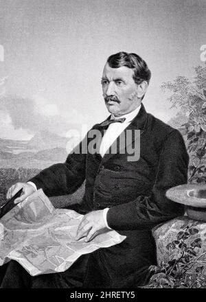 1860S DAVID LIVINGSTONE MÉDECIN ÉCOSSAIS EXPLORATEUR MISSIONNAIRE DU CONTINENT AFRICAIN PENDANT L'ERA VICTORIENNE - Q52316 CPC001 SEA COURAGE DAVID MÉDECINS CONTINENT SOINS DE SANTÉ MISSIONNAIRES PROFESSIONS EXPLORATEURS GUÉRISSEUR 1860S EXPLORER LIVINGSTONE MÉDECIN PRATICIEN AVENTURIER ÉLÉGANT ANTI-ESCLAVAGE DAVID LIVINGSTONE HÉROS PROFESSIONNELS VOYAGEUR ABOLITIONNISTE NOIR ET BLANC CAUCASIEN ETHNICITÉ ERA VIEUX MODE Banque D'Images