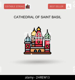 Cathédrale de saint basilic simple icône de vecteur. Illustration de Vecteur