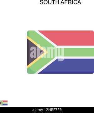 afrique du Sud simple vecteur icône. Modèle de conception de symbole d'illustration pour élément d'interface utilisateur Web mobile. Illustration de Vecteur