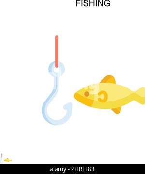 Icône de vecteur simple de pêche.Modèle de conception de symbole d'illustration pour élément d'interface utilisateur Web mobile. Illustration de Vecteur