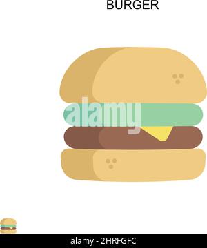 Icône de vecteur simple Burger.Modèle de conception de symbole d'illustration pour élément d'interface utilisateur Web mobile. Illustration de Vecteur