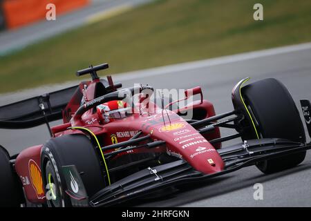 Barcelone, Espagne. 25th févr. 2022. Charles Leclerc (mon) - Ferrari F1-75 lors de la séance d'essais pré-saison précédant le Championnat du monde de Formule 1 de la FIA 2022, Championnat de Formule 1 à Barcelone, Espagne, février 25 2022 crédit: Agence de photo indépendante/Alamy Live News Banque D'Images