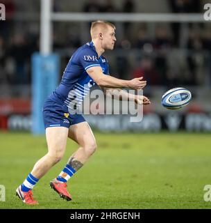 Manchester, Royaume-Uni. 25th févr. 2022. 25th février 2022 ; AJ Bell Stadium, sale, Angleterre ; Gallagher Premiership rugby, Vente versus London Irish: Aaron Reed of sale Sharks Credit: Action plus Sports Images/Alay Live News Banque D'Images