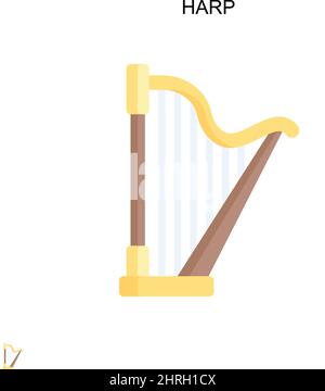 Icône de vecteur simple HARP.Modèle de conception de symbole d'illustration pour élément d'interface utilisateur Web mobile. Illustration de Vecteur