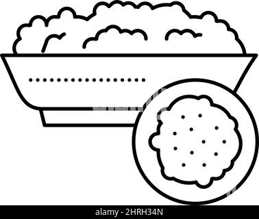 illustration vectorielle de l'icône de la ligne de l'aine semolina Illustration de Vecteur