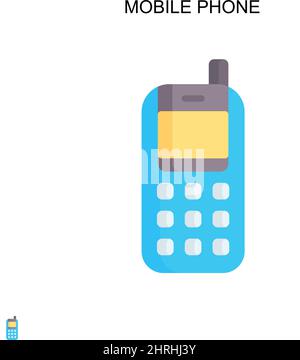 Icône de vecteur simple de téléphone mobile.Modèle de conception de symbole d'illustration pour élément d'interface utilisateur Web mobile. Illustration de Vecteur