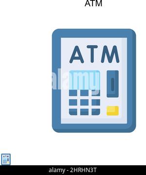 Icône de vecteur simple ATM.Modèle de conception de symbole d'illustration pour élément d'interface utilisateur Web mobile. Illustration de Vecteur