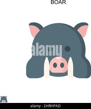 Icône de vecteur simple Boar.Modèle de conception de symbole d'illustration pour élément d'interface utilisateur Web mobile. Illustration de Vecteur