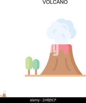 Volcano simple vecteur icône.Modèle de conception de symbole d'illustration pour élément d'interface utilisateur Web mobile. Illustration de Vecteur