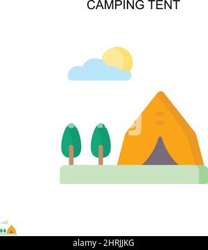 Camping tente simple icône vecteur.Modèle de conception de symbole d'illustration pour élément d'interface utilisateur Web mobile. Illustration de Vecteur