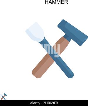 Icône de vecteur simple marteau.Modèle de conception de symbole d'illustration pour élément d'interface utilisateur Web mobile. Illustration de Vecteur