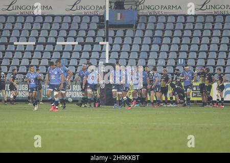 Parme, Italie. 25th févr. 2022. Stade Sergio Lanfranchi, Parme, Italie, 25 février 2022, The Bulls Celebrate the try at Zebre Rugby vs Vodacom Bulls - United Rugby Championship Match Credit: Live Media Publishing Group/Alay Live News Banque D'Images