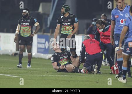 Parme, Italie. 25th févr. 2022. Stade Sergio Lanfranchi, Parme, Italie, 25 février 2022, La blessure de Giovanni Licata (Zebre) pendant Zebre Rugby vs Vodacom Bulls - United Rugby Championship Match Credit: Live Media Publishing Group/Alay Live News Banque D'Images