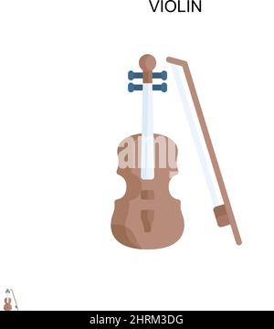 Icône vecteur simple pour violon.Modèle de conception de symbole d'illustration pour élément d'interface utilisateur Web mobile. Illustration de Vecteur