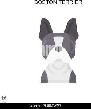 Boston terrier simple Vector Icon. Modèle de conception de symbole d'illustration pour élément d'interface utilisateur Web mobile. Illustration de Vecteur