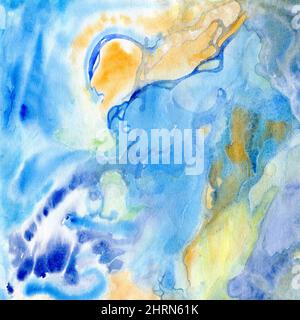 Cadre carré abstrait paining aquarelle. Banque D'Images