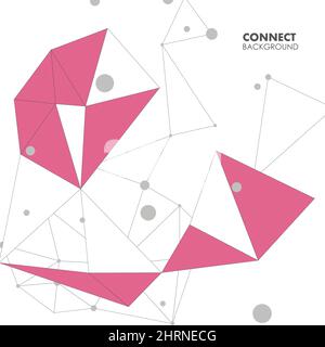 Polygonal abstrait avec points et lignes de connexion. Illustration de Vecteur