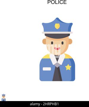 Police icône vecteur simple.Modèle de conception de symbole d'illustration pour élément d'interface utilisateur Web mobile. Illustration de Vecteur