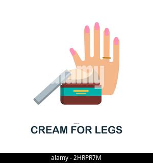 Icône crème pour jambes plates. Affiche d'élément de couleur de la collection de cosmétiques. Flat Cream pour les jambes icône signe pour le web design, infographiques et plus. Illustration de Vecteur