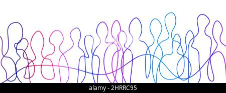 Personnes connectées Résumé de l'arrière-plan.Connectez la ligne de la personne colorée.Diversité, concept contemporain et concept de communication idée créative Banque D'Images