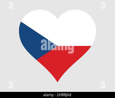 République tchèque - drapeau cardiaque. Drapeau national de la nation nationale tchèque Love Shape. Symbole symbole de bannière Czechia. Illustration du vecteur EPS. Illustration de Vecteur