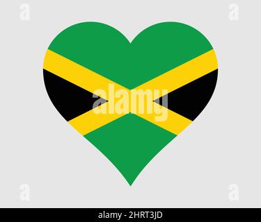 Drapeau jamaïcain. Drapeau national de la nation de pays de la forme d'amour jamaïcaine. Symbole de bannière Jamaïque. Illustration du vecteur EPS. Illustration de Vecteur