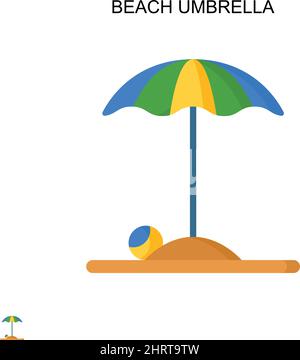 Parasol simple icône vecteur.Modèle de conception de symbole d'illustration pour élément d'interface utilisateur Web mobile. Illustration de Vecteur