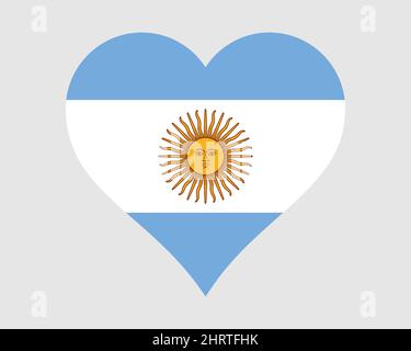 Drapeau argentin. Drapeau national de la nation Argentine Argentine de la forme de l'amour. Symbole de bannière de la République Argentine. Vecteur EPS illustré Illustration de Vecteur