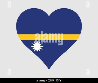 Drapeau de coeur de Nauru. Nauruan Love Shape Country Nation drapeau national. République de Nauru icône symbole de bannière. Illustration du vecteur EPS. Illustration de Vecteur