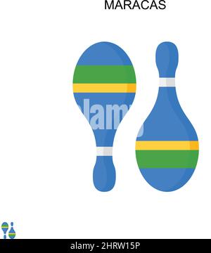 Icône de vecteur simple Maracas.Modèle de conception de symbole d'illustration pour élément d'interface utilisateur Web mobile. Illustration de Vecteur