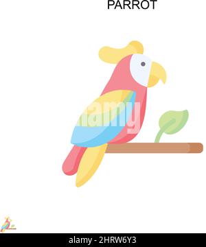 Icône de vecteur simple Parrot.Modèle de conception de symbole d'illustration pour élément d'interface utilisateur Web mobile. Illustration de Vecteur