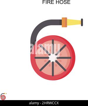 Icône vecteur simple de tuyau d'incendie.Modèle de conception de symbole d'illustration pour élément d'interface utilisateur Web mobile. Illustration de Vecteur