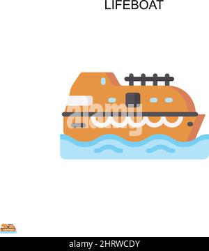 Icône de vecteur simple du bateau de sauvetage.Modèle de conception de symbole d'illustration pour élément d'interface utilisateur Web mobile. Illustration de Vecteur