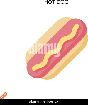 Icône de vecteur simple Hot dog.Modèle de conception de symbole d'illustration pour élément d'interface utilisateur Web mobile. Illustration de Vecteur