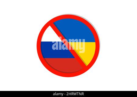 Icône de vecteur modifiable. Inimitié entre la Russie et l'Ukraine. Illustration de Vecteur