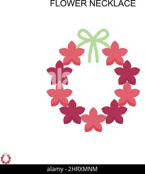 Collier de fleurs simple icône vectorielle.Modèle de conception de symbole d'illustration pour élément d'interface utilisateur Web mobile. Illustration de Vecteur
