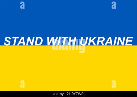 Message pour la paix en arrière-plan drapeau de l'Ukraine. Tenez-vous avec l'Ukraine. Illustration de Vecteur