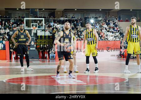 Monaco. 25th févr. 2022. Mike James de Monaco lors du match de basket-ball EuroLeague de Turkish Airlines entre AS Monaco basket et Fenerbahce Beko Istanbul le 25 février 2022 à la salle Gaston Médecin à Monaco - photo Mathieu Coquillet / DPPI crédit: DPPI Media/Alay Live News Banque D'Images