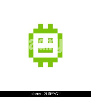 vecteur d'icône d'art de pixels 8 bits du robot isolé sur fond blanc. Illustration de Vecteur