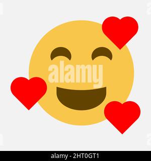 Love Heart emoji vector icône sur fond blanc Illustration de Vecteur