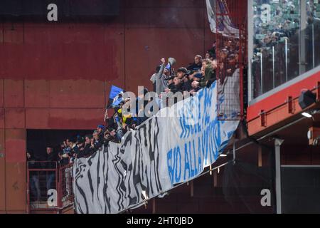 Genova, Italie. 25th février 2022. Supporters Inter pendant Gênes CFC vs Inter - FC Internazionale, football italien série A match à Genova, Italie, février 25 2022 crédit: Independent photo Agency/Alay Live News Banque D'Images