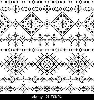 Motif tribal vectoriel sans couture, design géométrique inspiré de l'art de la rune islandaise Illustration de Vecteur